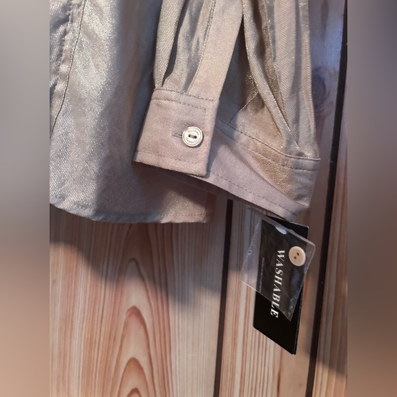 PETER NYGARD New Button down Shirt Roll Tab Sleeves Plus Size 20 Shining Soft - Picture 10 of 11